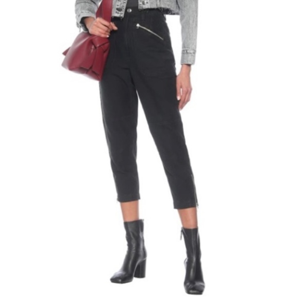 FRAME Moto Zip high-rise Jeans in Washed Black 25